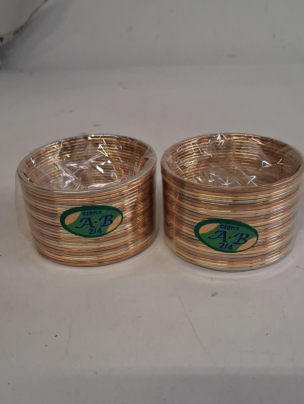 NWT (2) 24 Pks Indian Chori Style Multi-tone Glossy Metal Bangle Set 48 Total